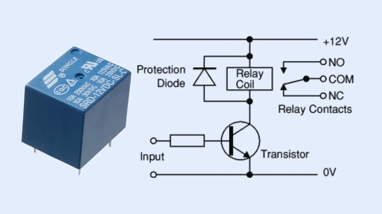 Protection diode across relay coil