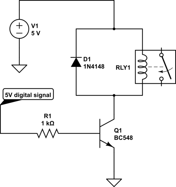 Relay driver with flyback diode